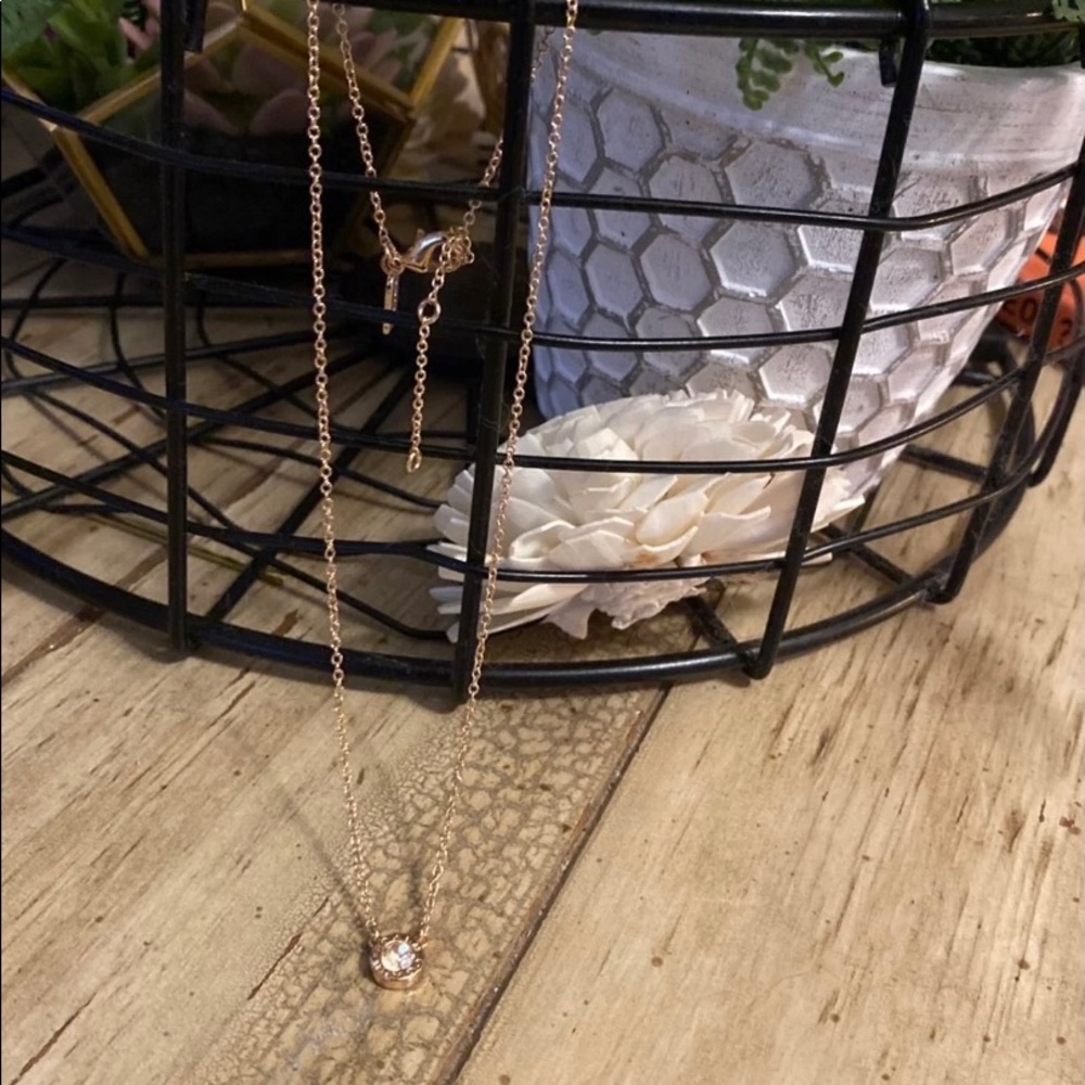 Coach rose gold open circle necklace